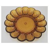 Indiana Amber Glass Egg Plate