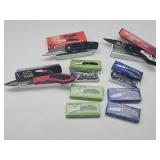 Lot of 9 NIB Folding Pocket Knives