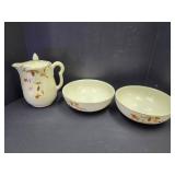Jewel Tea Pitcher & Bowl 7 1/2"W