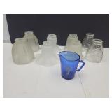 Cobalt Shirley Temple Creamer & Glass Fan Light Gl
