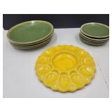 VTG Hull Pottery Dishes & Ceramic Egg Plate