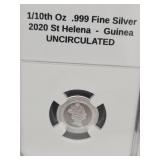 1/10th Oz .999 Fine Silver 2020 St Helena
