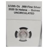 1/10th Oz .999 Fine Silver 2020 St Helena