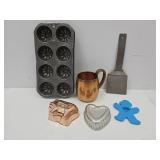 Copper Mug, Pig Mold, Betty Crocker Cookie Cutter+