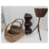 27" H Plant Basket, Corner Shelf & Basket Decor