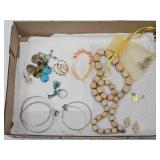 Costume Jewelry Lot , J Ring, Hoop Earrings +