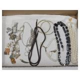 Costume  Jewelry Lot Hoop Earrings, Necklaces +