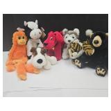 8 Nice Clean Plush, Red Clifford Dig, Monkey, Cow+