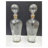 2 Large Ball Top Liquor  Decanters