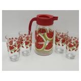 Crisa Watermelon  Pitcher & 4 Glasses
