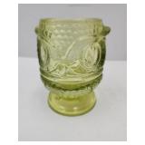 VTG Yellow Glasss Owl Fairy Lamp Bottom