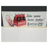 Newer Metal COCA COLA Bottle Sign 28 x 10"