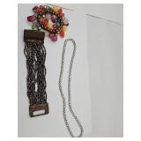 Costume Jewelry; Beaded Necklace & Bracelets