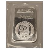 One Troy Ounce Silver Bar