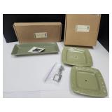 Longaberger Pottery-2 Tier Stand &Tasting Tray Sae