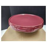 Longaberger Pottery Pedestal Cake Plate Paprika