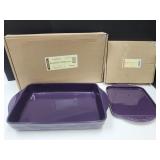 Longaberger Pottery- 8x8 Baking Lid & 9x13 Dish