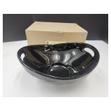 Longaberger Pottery- Contour Bowl-Ebony