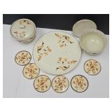 Jewel Tea 9" w Trivet,  2 Bowls 5" w  &  Coasters
