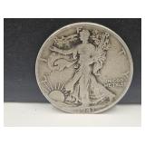 1941 D Silver Walking Liberty Half Dollar Coin
