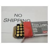 9 MM Luger 50 Rds Gun Ammo