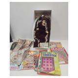 Lot of Quilting Books & Porcelain Lynette Doll