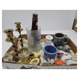 Brass Candle Holders, Beer Steins +