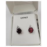 Sterling Silver Garnet Earrings