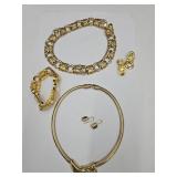 Costume Jewelry Lot Trifare Necklace, Earrings +