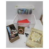 Lot Of Ribbons, Basket & More