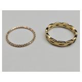 Goldtone Ring Set Sz 7&8