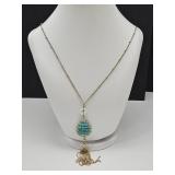 Bohemian Style Pearl Blue Bead Necklace