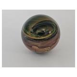 Large Marble / Swirled Glass Ball 3 1/4" W