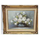 Signed Oil on Canvas Framed Art  21.5 x 17.5"