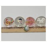 2" Marbles, Rooster, Snowman & Small Hoppy Marble