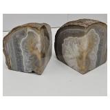 Polished Geode Bookends  3 1/2" high