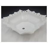 Westmoreland Ring & Petal Milk Glass Bowl  9.5" w