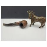 Vintage Pipe & Bronze Goat See Tail