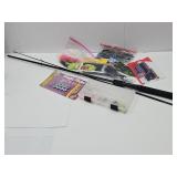 ZEBCO 33 Fishing Pole, Bait, Tackle W Box & Slider