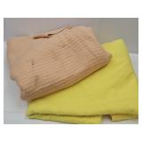 2 Blankets; Yellow- 64 x 92" & Peach- 80 x 88"