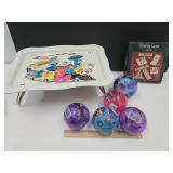 1961 Disney Tray, Wood Peg Games, 5  Plastic BAlls