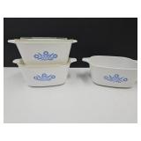 Corning Ware 3 - P-43 Dishes with 2 Lids