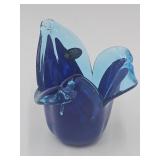 Beautiful Italy Cobalt White Cristal Candle Hold