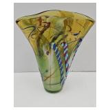 Hand Blown Art Glass Vase 10.5 x 12" high