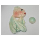 Mid Century  Retro Mermaid  Fish Chalkware