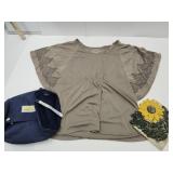Sz L Ladies Top, Sunflower Trivet & Yellow Leaf Bg
