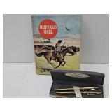 VTG Buffalo Bill Book VGC & Centennial Pen Set