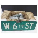 W 6th Street Sign & Peg Board Hooks