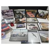 Lot Of Framed Sprint Cars, Datona 500 Book +