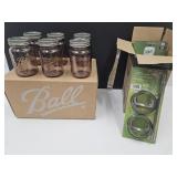 16 Oz New Ball Jars- 6 Total w Straw Lids